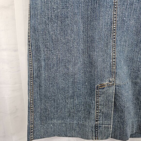 Vintage Perry Ellis Blue Denim Skirt Y2K Boho Retro 8 - Picture 5 of 16